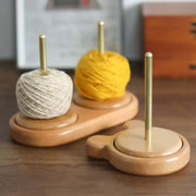 Spin & Stitch Wooden Yarn Holder – Upright Spindle Knitting & Crochet Organizer
