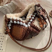 Retro Loop Colorblock Crochet Bag Kit – DIY Granny Square Crescent Shoulder Bag