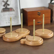 Spin & Stitch Wooden Yarn Holder – Upright Spindle Knitting & Crochet Organizer