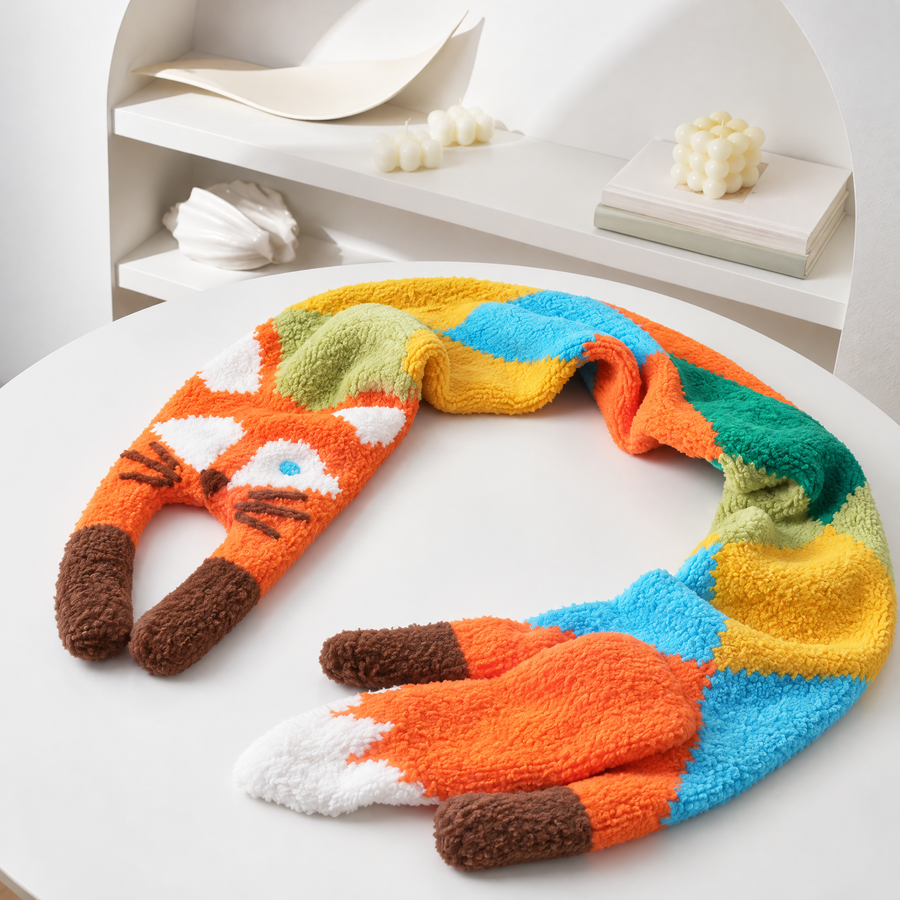 FoxTales Fox Scarf Crochet Kit – DIY Animal Scarf Yarn Craft Project
